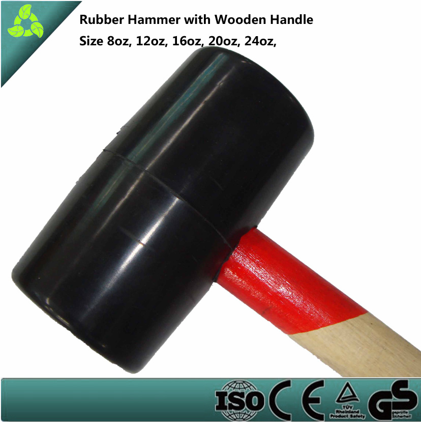 Rubber Hammer with Wooden Handle Rubber Mallet