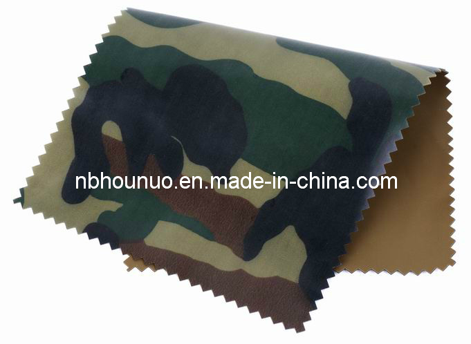 100% High Quality Polyester Knitted Coated with Camoflage PVC Film in Printed Color