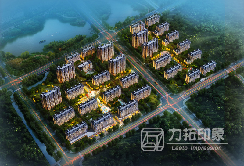 Aerial View High Resolution Architecture Modelling Rendering