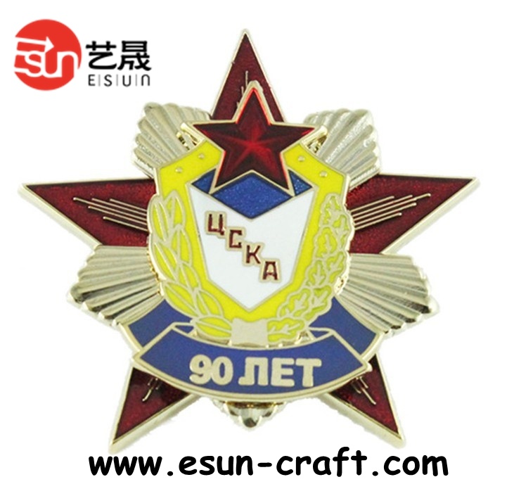 Custom Fashion Enamel Gold Army Police Badge