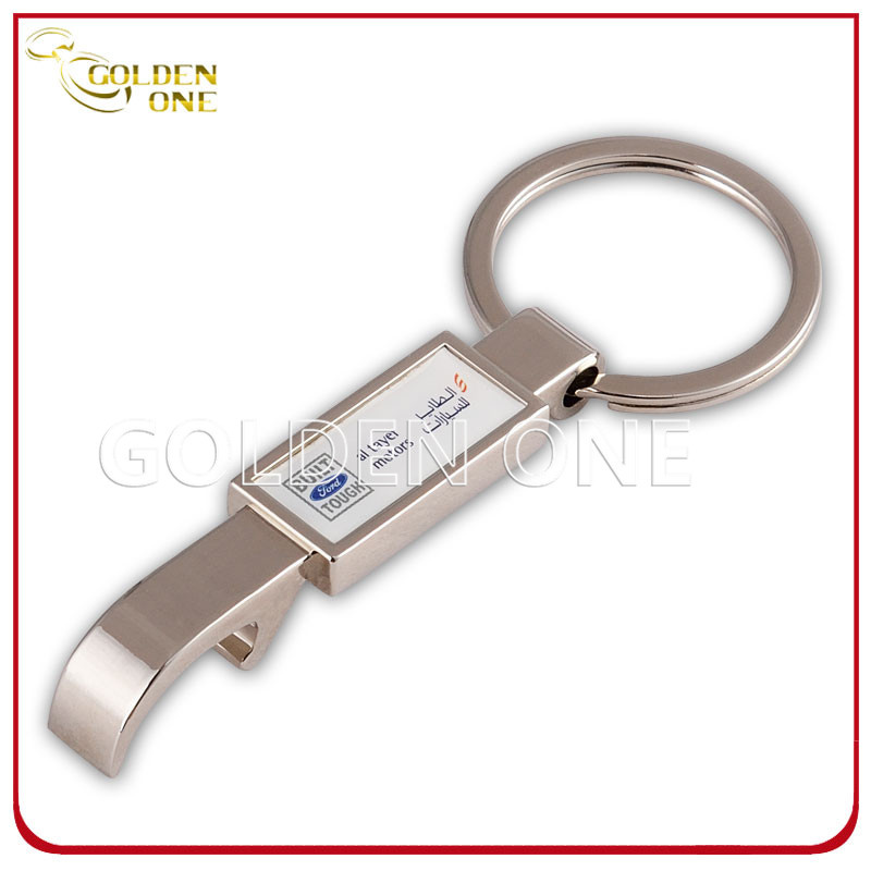 Customized Printed Nickel Plated Metal Bottle Opener Key Chain