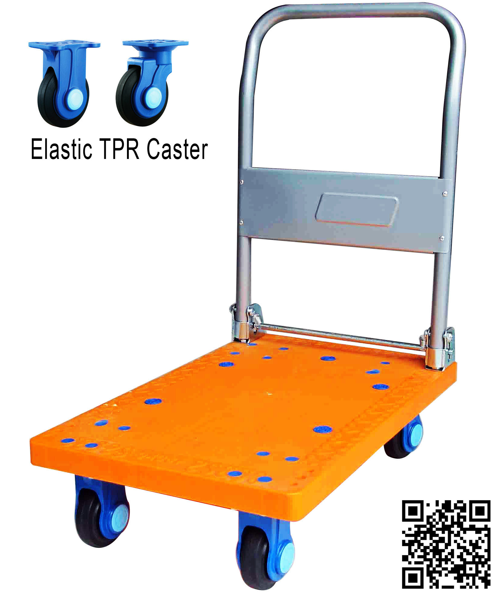 300kg Plastic Hand Trolley with PU Caster