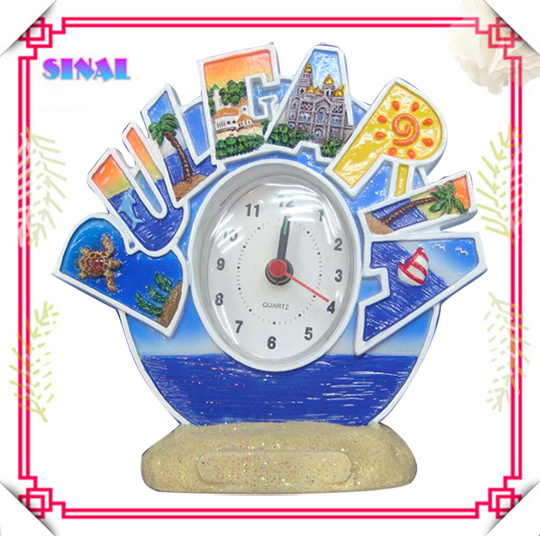 Polyresin Souvenir Craft, Resin Clock, Desktop Clock