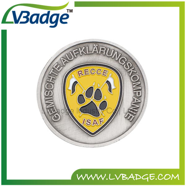 Hot Sale Different Process Custom Challenge Coin Soft Enamel Challenge Coin with Antique Siliver