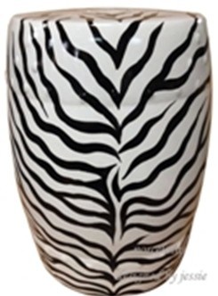Chinese Ceramic Zebra Stripe Stool (LS-146)
