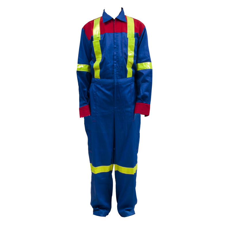 Reflective Stripe and Contrast Color Coverall Uniform C-01