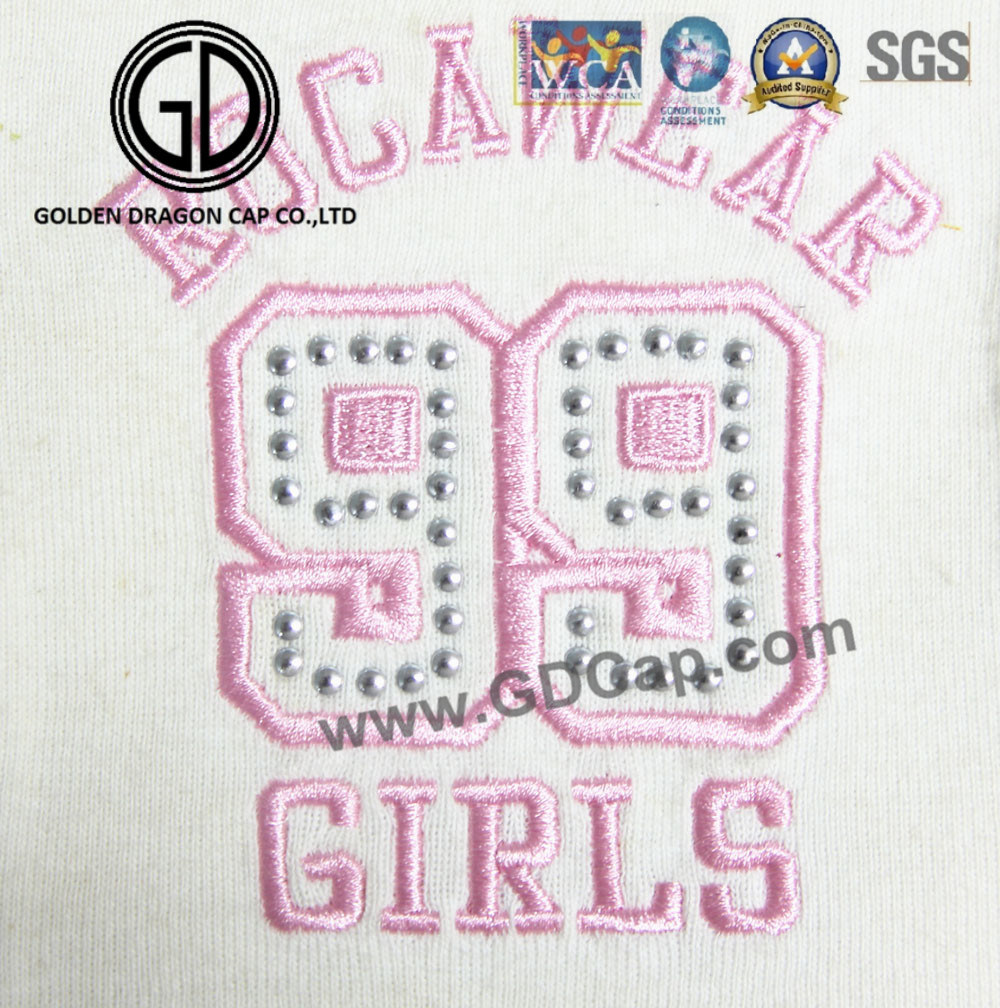 High Quality Wholesale Rhinestone Patch Logo Embroidery for Cap Clothing