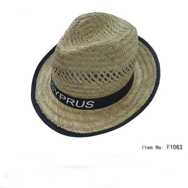 Natural Straw Fedora Hats Cheap Promotion Gift