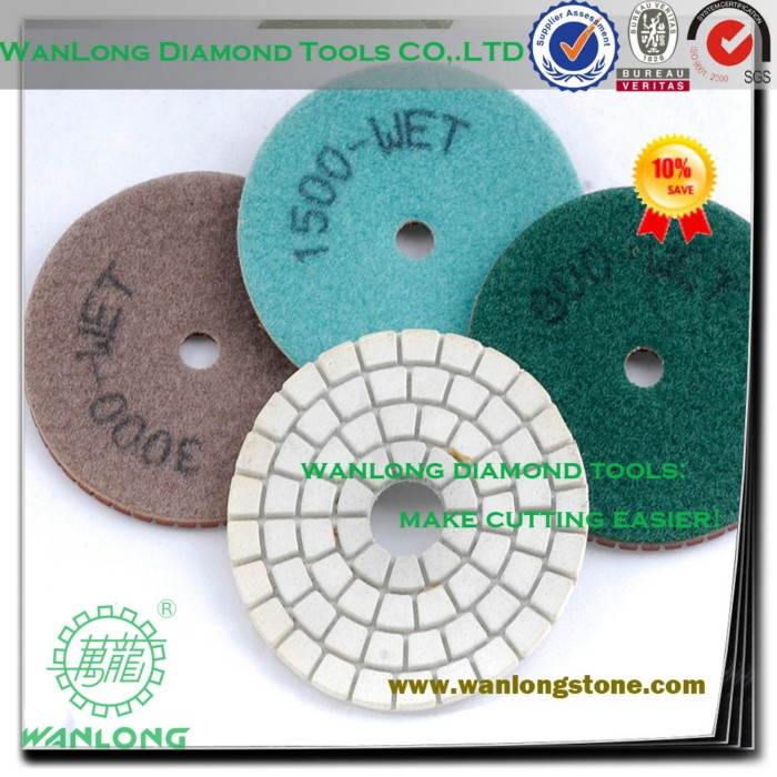 5 Diamond Wet Polishing Pads-Wet Polishing Pad Washer for Granite Slab Surface