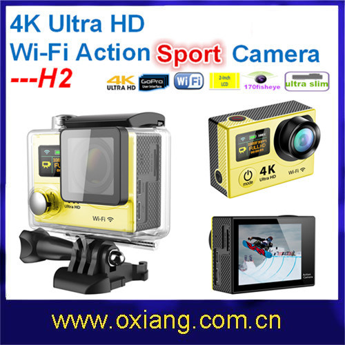 Factory Price Gopro Hero 4 Ultra Full 4k Ultrathin 2 ' Ltps LCD Mini WiFi Waterproof Sport Action Camera DV (OX-H3)