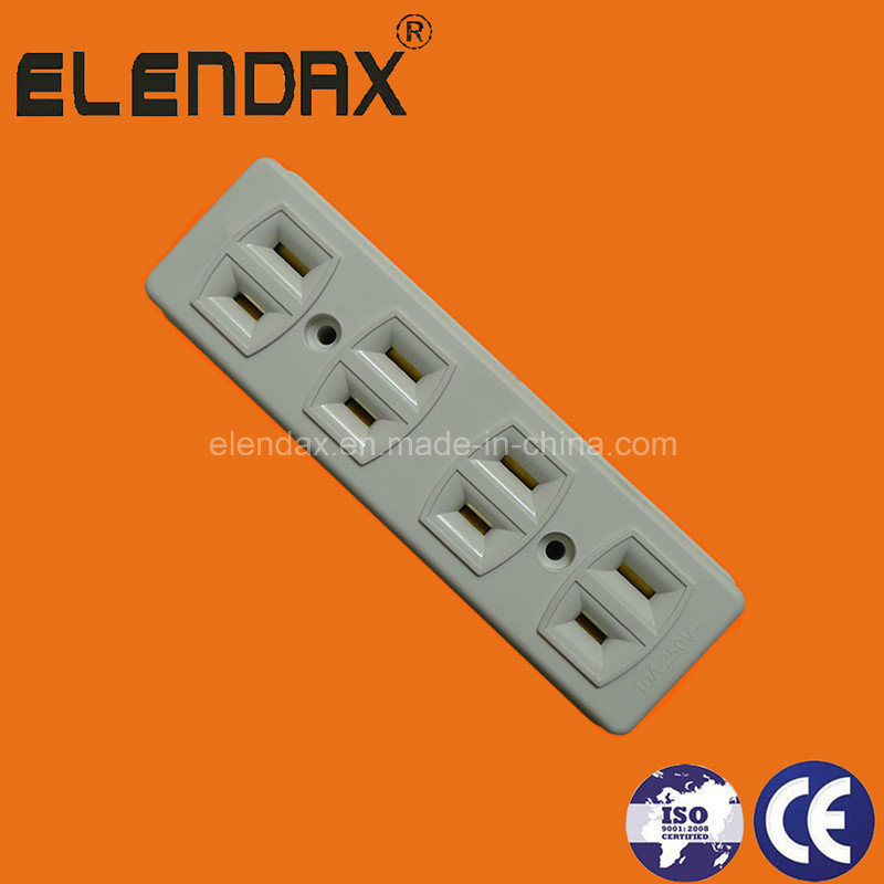 Philippines Style Surface Mounted 4 Pole 2 Flat Pin Wall Socket (AE6004)