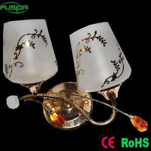 Fixture in Glass Wall Lamp with Two Lamps (9375/2W)