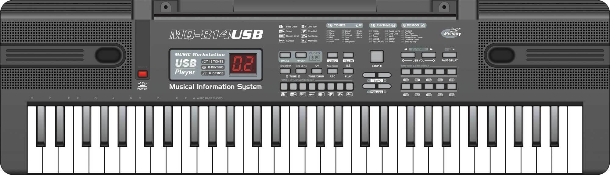 61 Keys Instrument Electronic Keyboard (814USB)