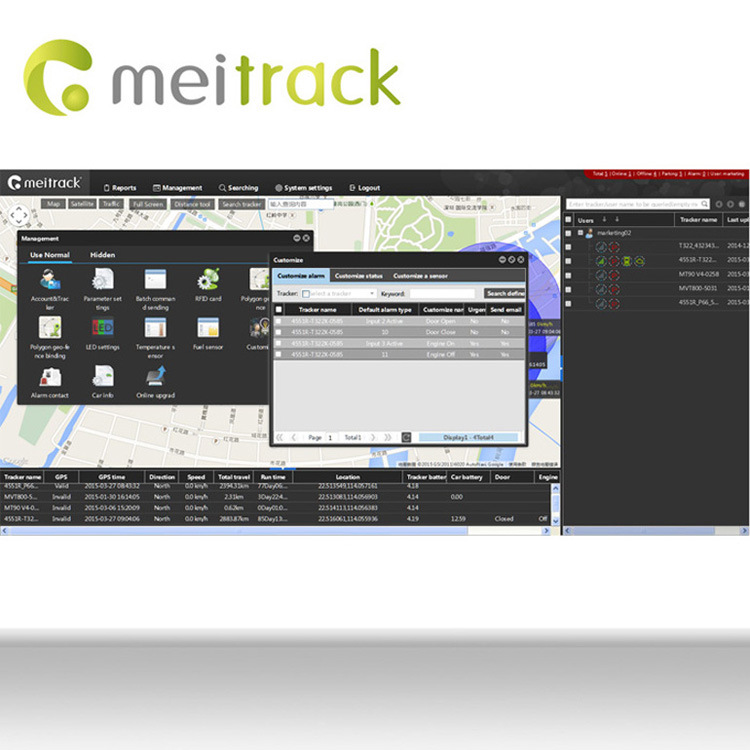 Meitrack Mobile Tracking Software for PC with Accout Control Management
