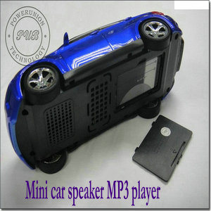X6 Car Shape USB FM Mini Car Speaker with USB Input/TF Card