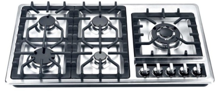 Italy Design Stainless Steel 5 Burners Gas Cooker