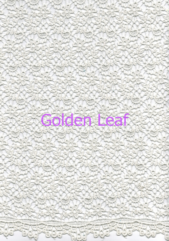 Flat Embroidery Water Solube Embroidery Flying Shuttle Machinery Embroidery in Chiffon Fabric Fluorance Color (SLS1156)