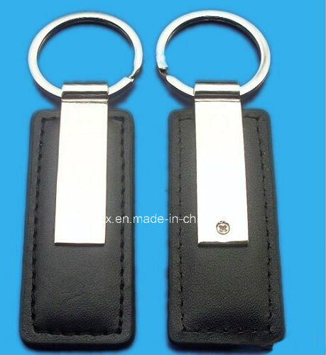 Custom Promotional Metal PU Leather Key Chain for Gifts