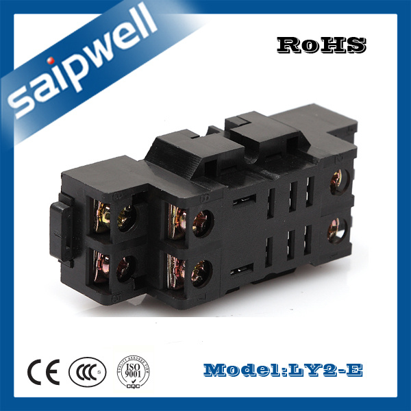 Saipwell 13f-2z-C4 (LY2-E) Easy Installed Low Power Plastic Black 8 Pin Relay Socket Electric Relay Socket