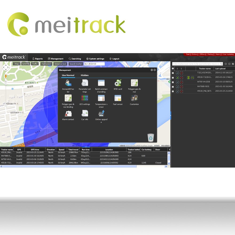 Meitrack Mobile/Vehicle GPS Tracking Software with Lbs Tracking Ms03