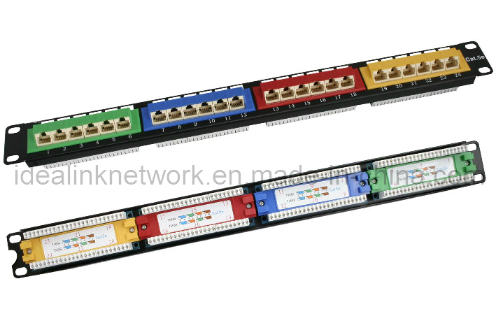 Cat5e UTP 48 Port Patch Panel Colouful