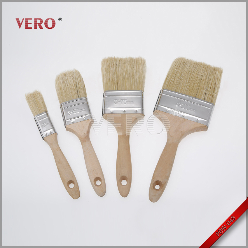 Wooden Handle Paintbrush with Tin Ferrulo 60% Top Quality Bristle (PBW-048)