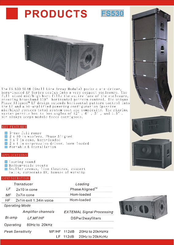 Fs Series Pa Audio Speaker, Line Array System