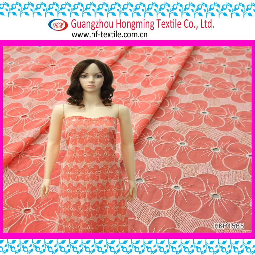 Chiffon Fabric Plain Embroidery Design for Garment