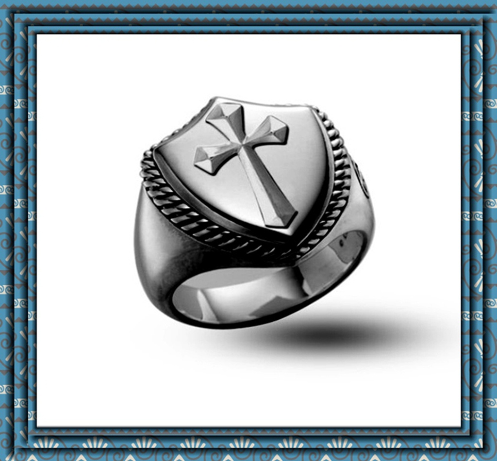 The European and American Fashion Stainless Steel Cross Ring (YC-2180)