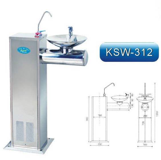 Stainless Steel Single Round Basin Cold and Hot Water Dispenser (KSW-312)