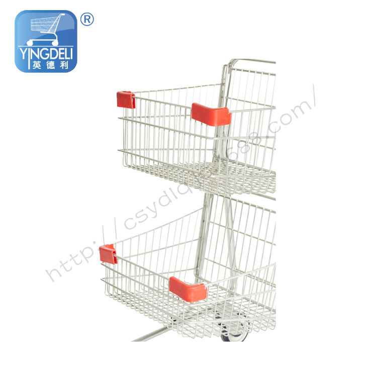 Double Layer Shopping Cart for Supermarket