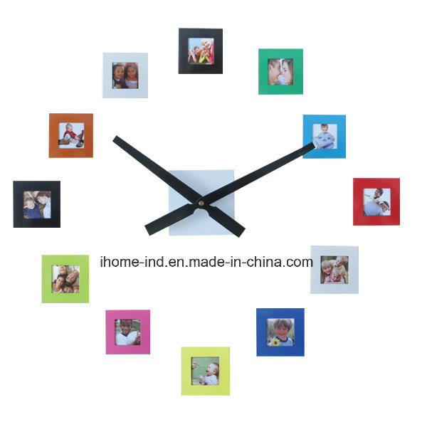 Colorful DIY Photo Frame Wall Clock for Room Decoration (IH-4481)