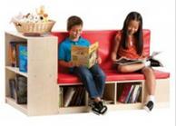 Wooden Seating with Storage for Reading