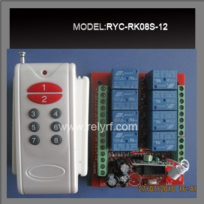 8 Way Learning 12V Wireless Remote Control Switch (RYC-RK08S-12)