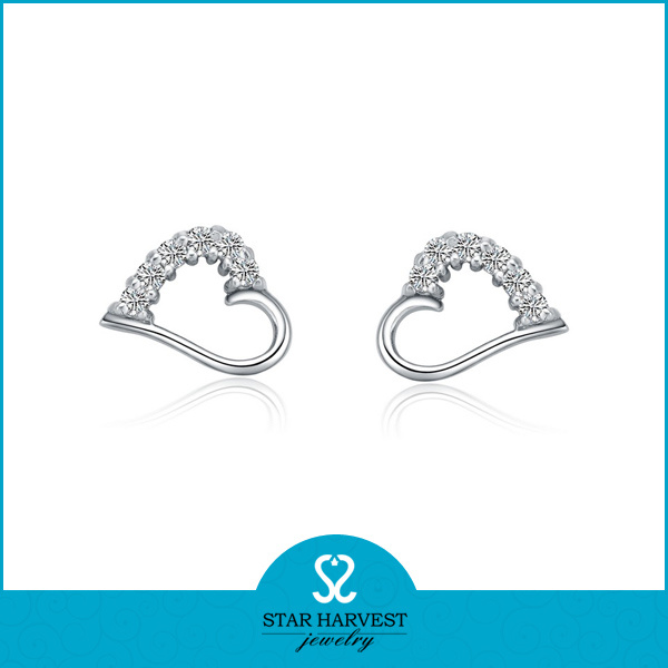 Wholesale Love Silver Earring Jewellery in Stock (E-0062)