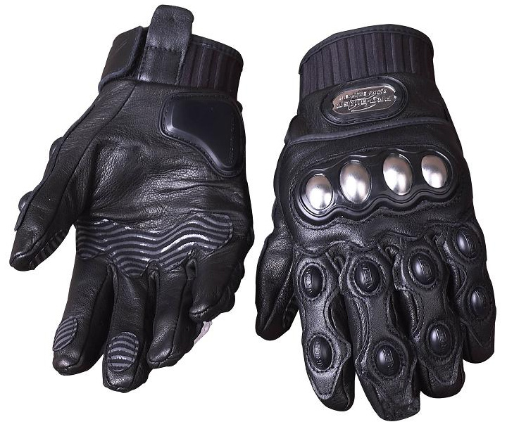 Cuff SBR Rubber Patch Stainlesssteel Protector Stereo Finger Decoration Genuine Goat Leather Motorcycle Accessory Glove