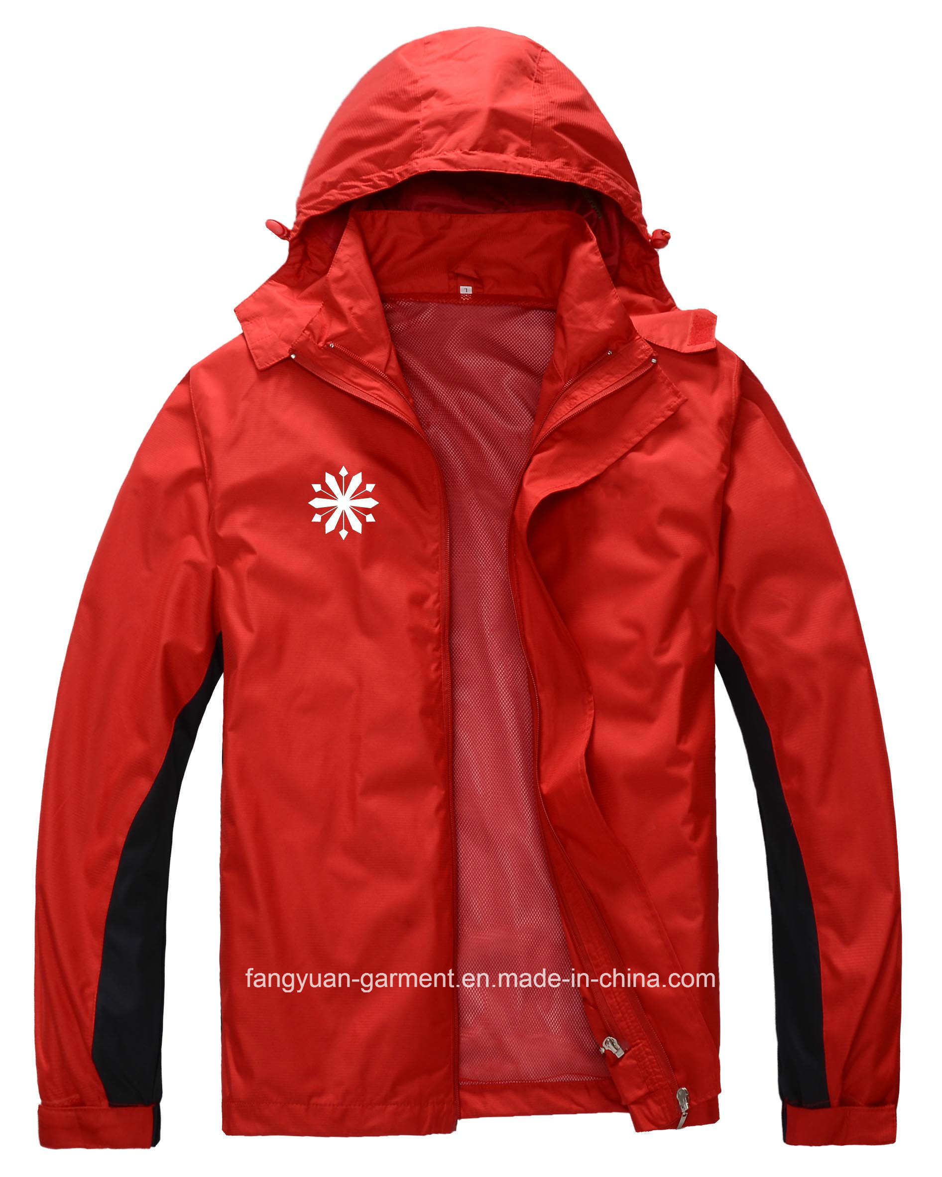 Chinese Red Style Windroof Jacket/Coat for Beer Factory, Good for Skiing, Diving, Skateboard, Ride