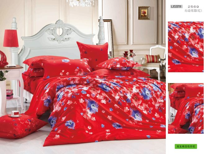 100% Polyester Reactive Printed Bedding---4PCS