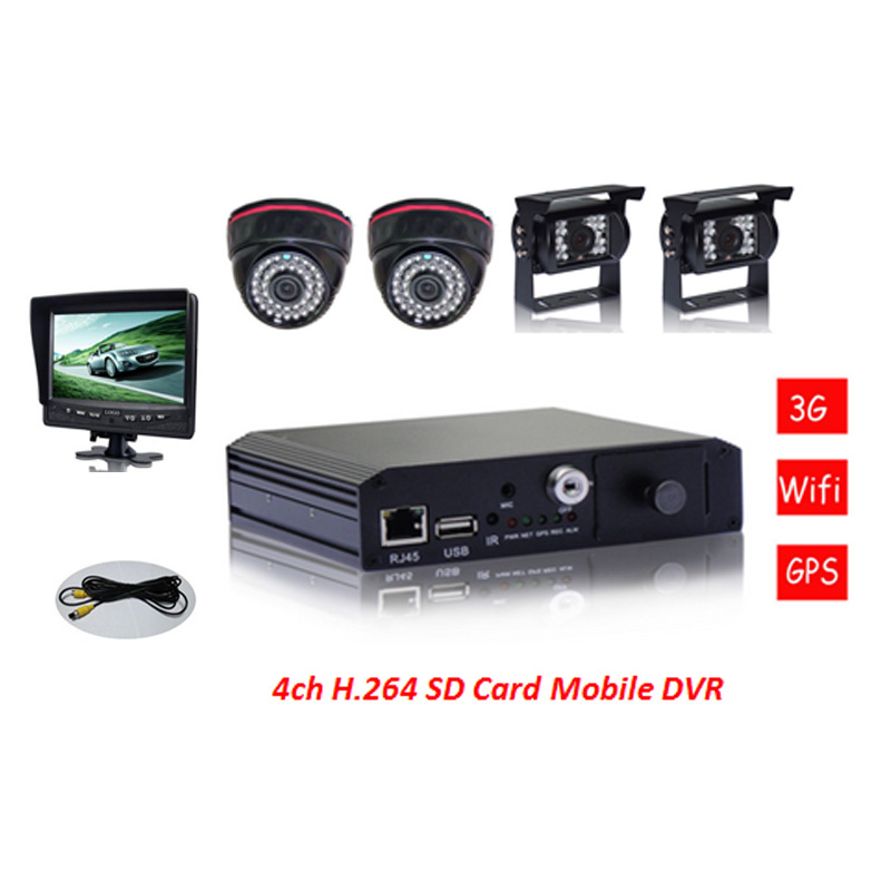 Monitoring! ! 4CH H. 264 Compression Full D1 Record SD Mobile DVR