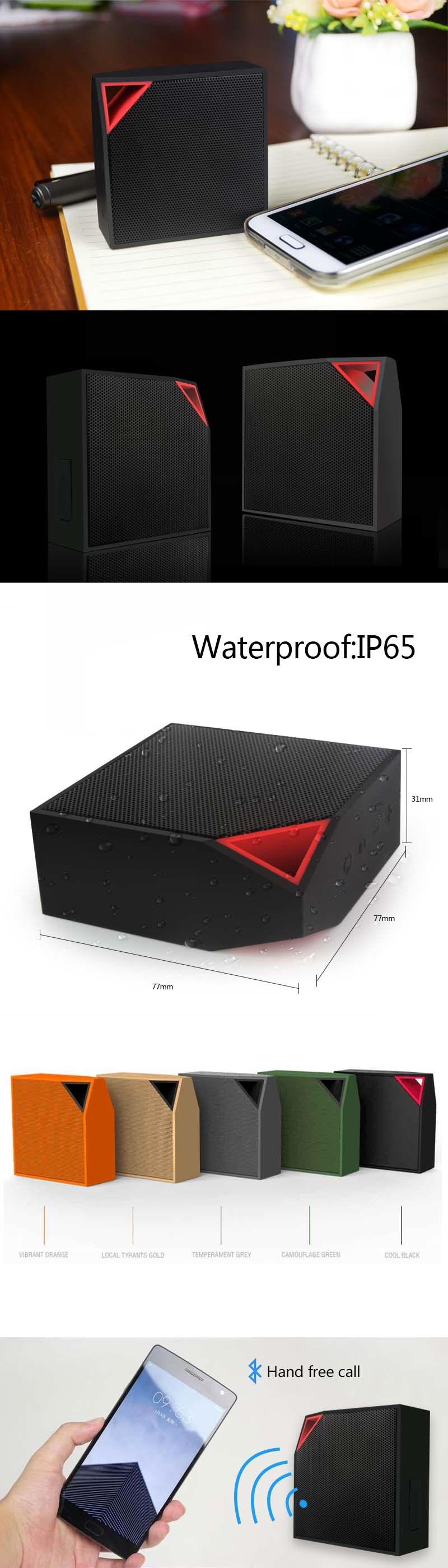 Unique Cube Design Portable Bluetooth Waterproof Speaker