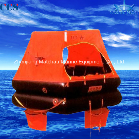 Fishing Boat Using Throw Overboard Inflatable Life Raft