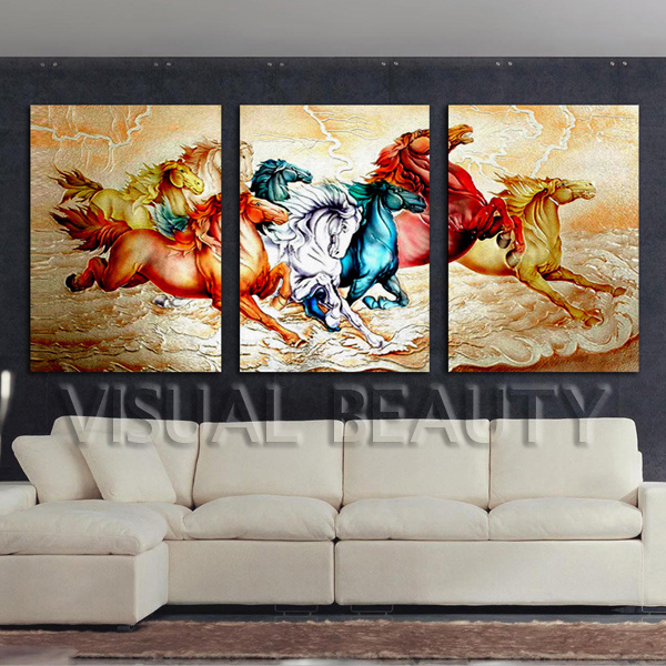 Wholesale Decoration Canvas Prints of Racing Horses Wall Hangings