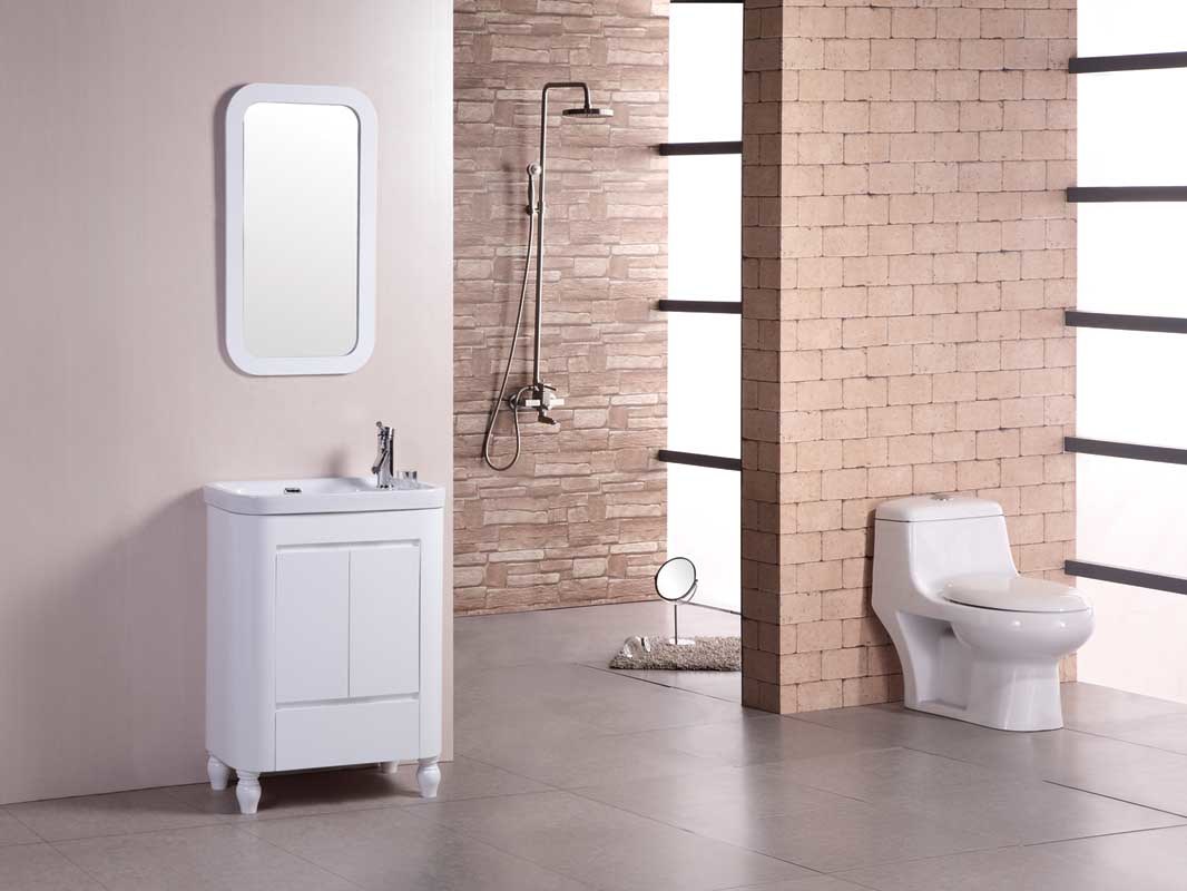High Glossy White Baking with Mirror Home Use Cabinet Bathroom Furniture (AC9151)