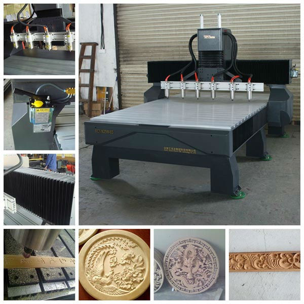 Machinery with 4 Head Spindle, 1600*2500*200mm Working Size CNC Woodworking Machine
