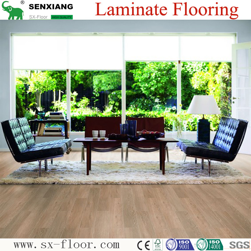 Classic Teak Light Elegant Wooden Waterproof Laminated Laminate Flooring