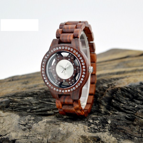 Crystal Fashion Wood Wrist Watches