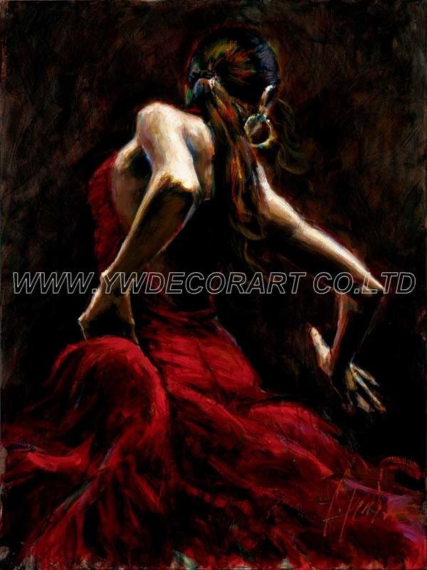 100%Handpainted Dancing Fabian Perez Oil Painting