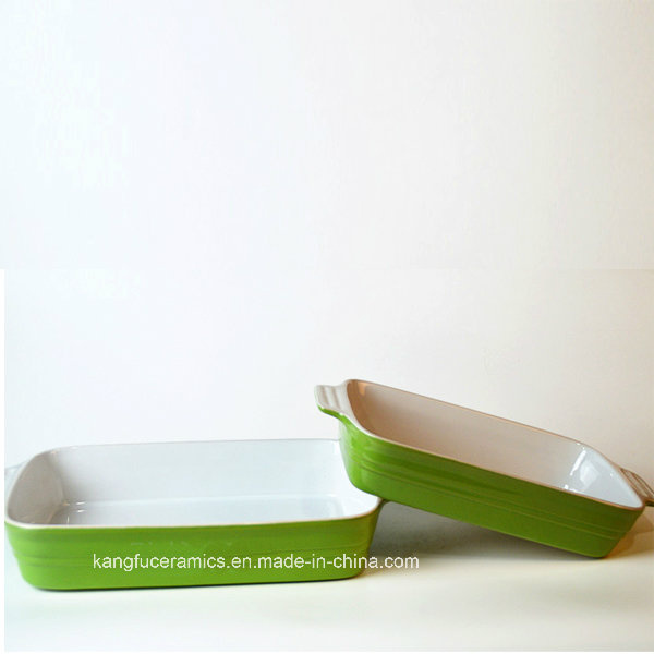 Green Color Glaze Stoneware Bakeware