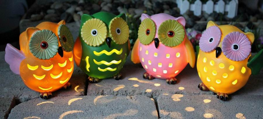Resin Owl with Solar