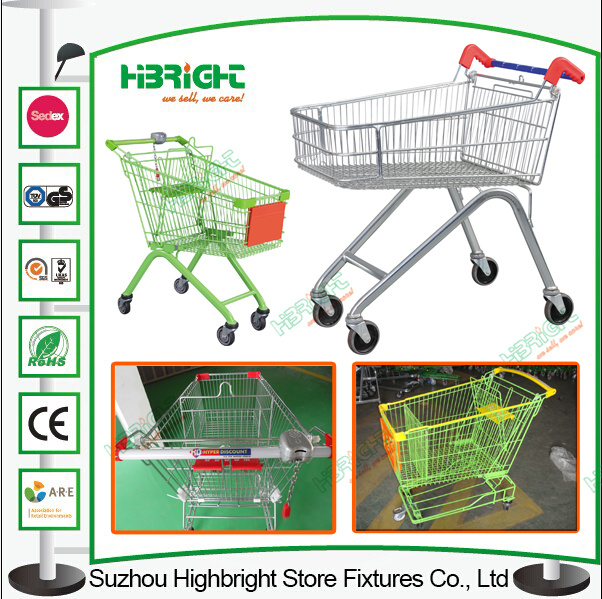 Steel Powder Coating Supermarket Shopping Trolley